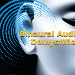 Binaural Audio Dummy Head with line representing sound entering the ear.