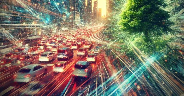 Noisy Traffic And Peaceful Nature